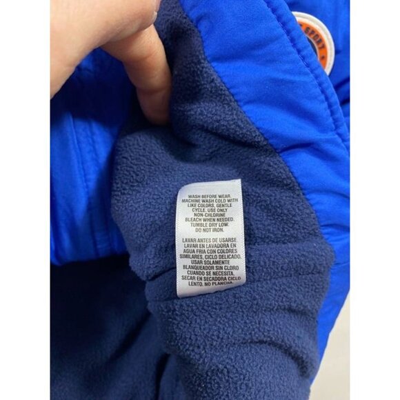 Carter’s Blue Puffer Vest Full Zip Youth Logo Fleece Lined EUC Size 6 Warm - Picture 8 of 8